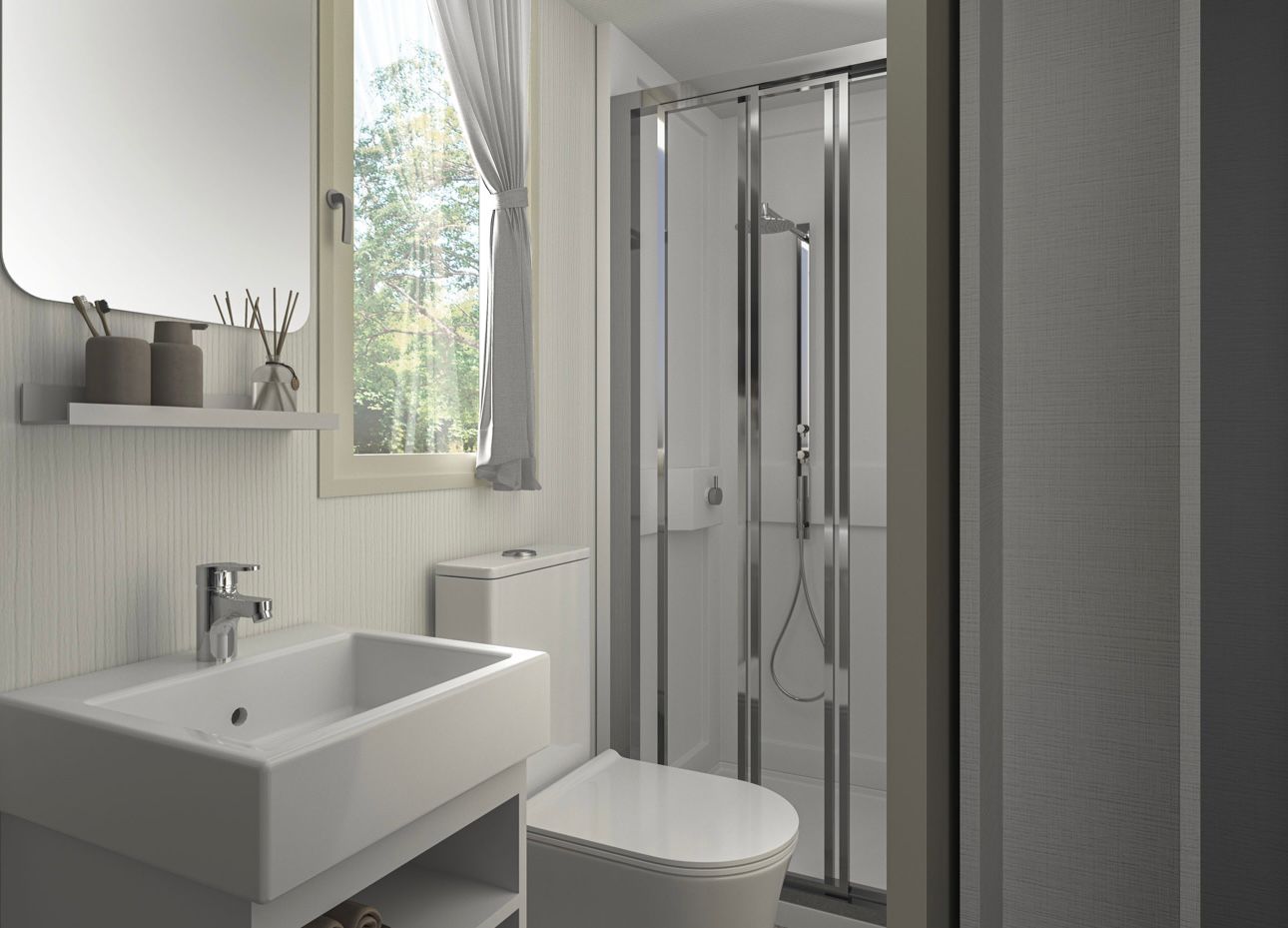 Mobilhome — bagno privato con doccia